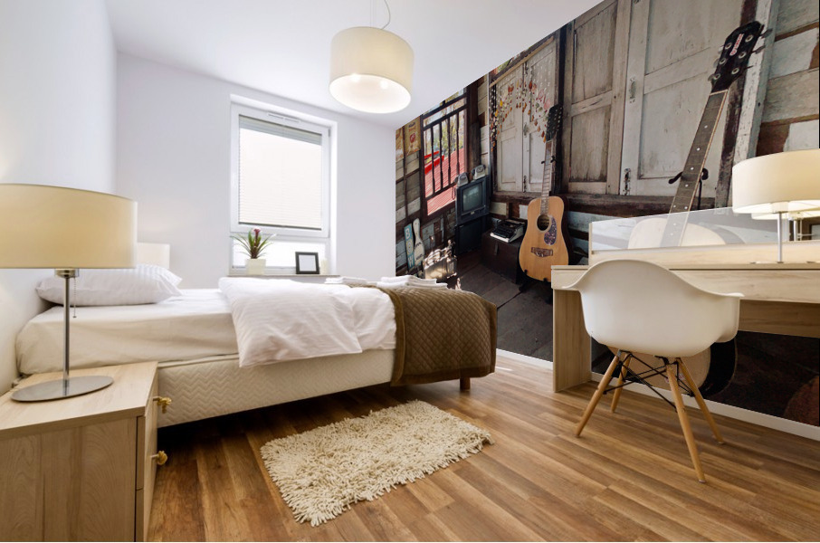 Guitars and TV Mural print