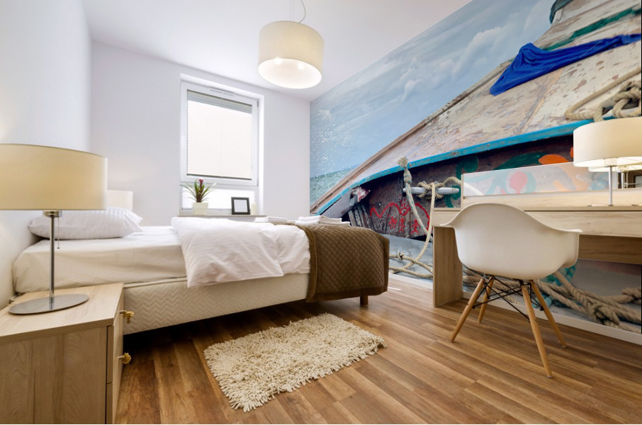 Front of Long Tail Boat Mural print