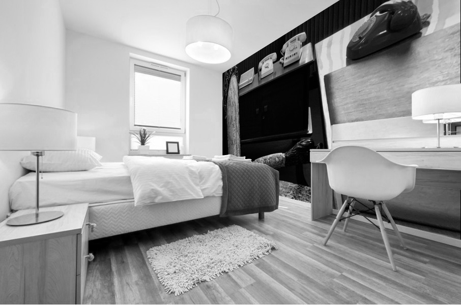 Old Phones in the Office Mural print