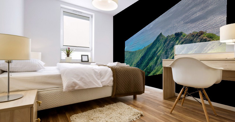 Mountain Peak on the Ocean Mural print