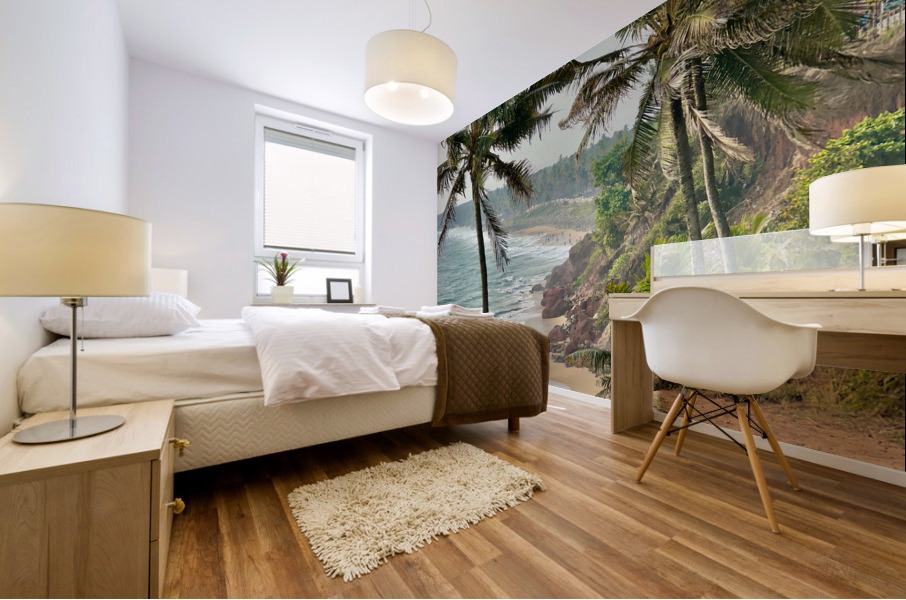 Palm Trees by the Beach Mural print