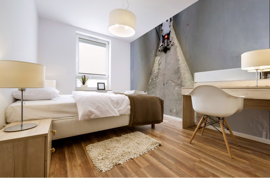 Motorbike Driving Up the Alley Mural print