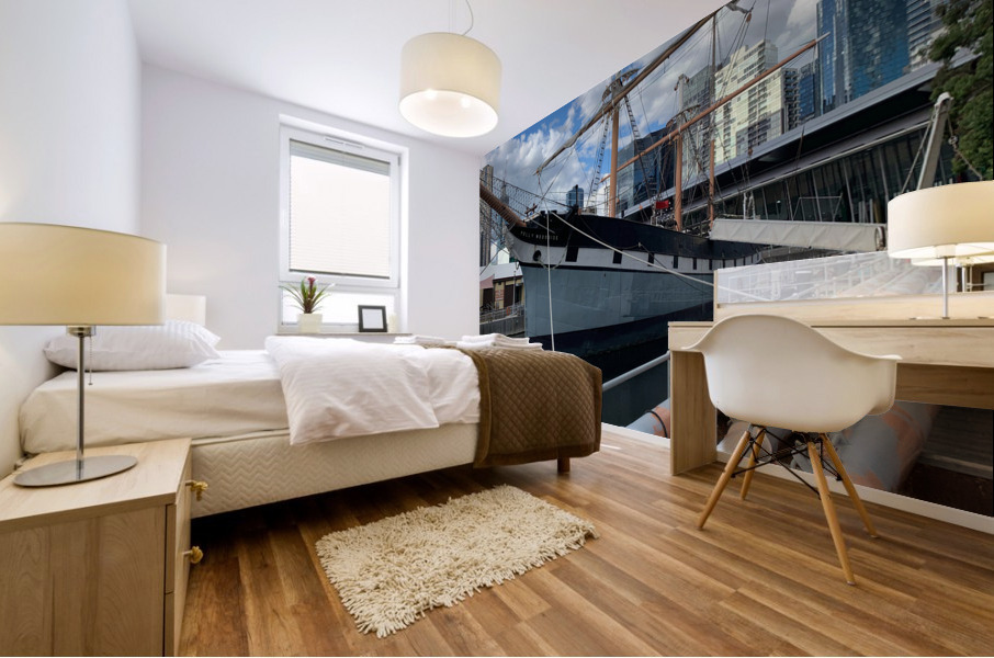 Boat in the City Mural print