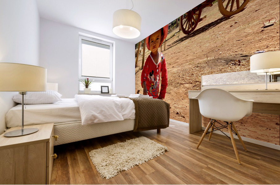 Little Girl on the Farm Mural print