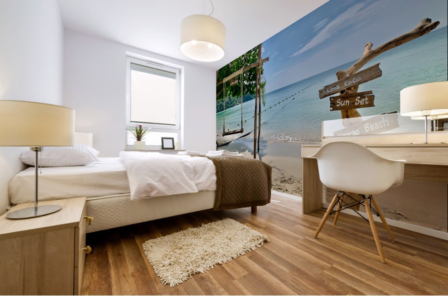 Swing on the Beach Mural print