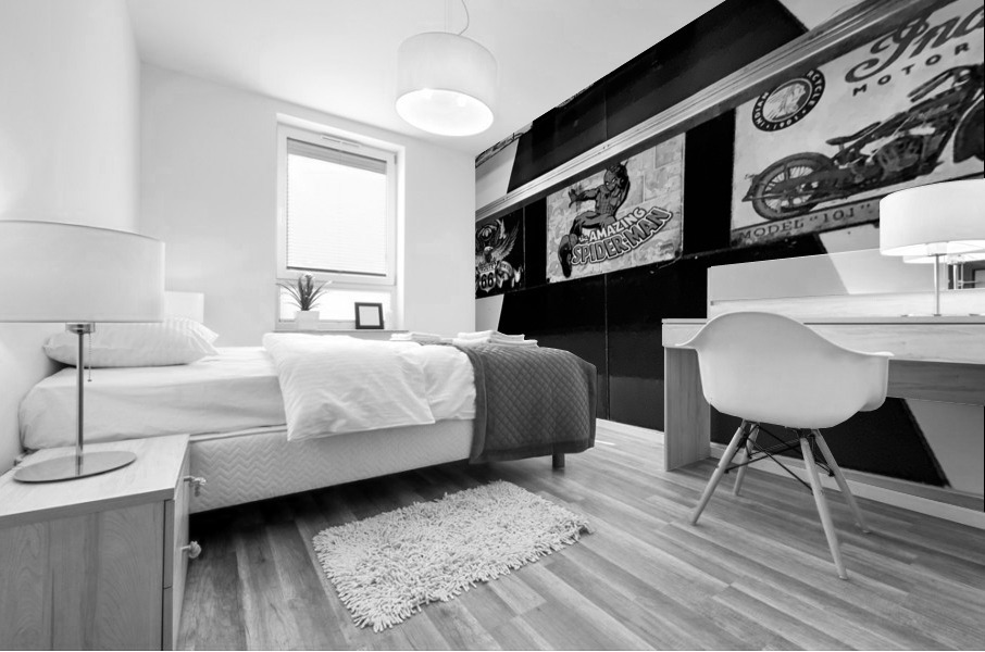 BW Vintage Stairs Mural print