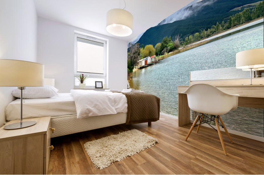 Huts on the Lake Mural print