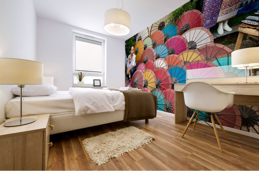 Selling Umbrellas Mural print