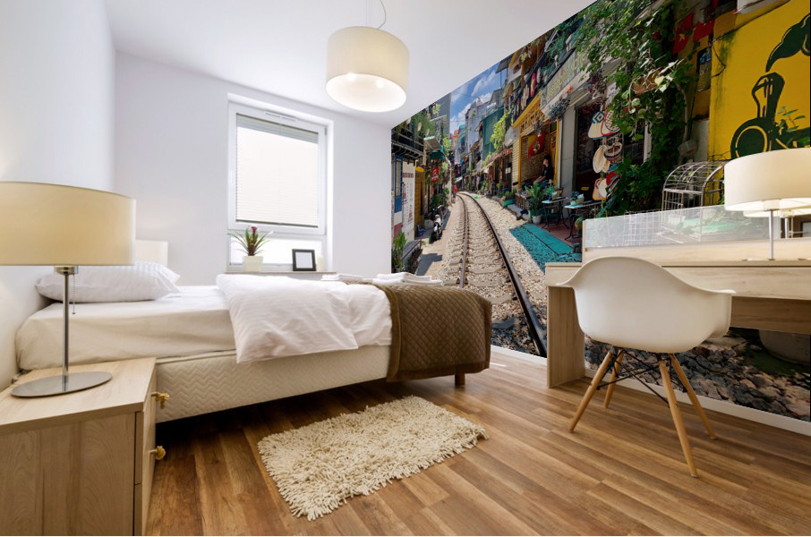 Train Street Hanoi Mural print