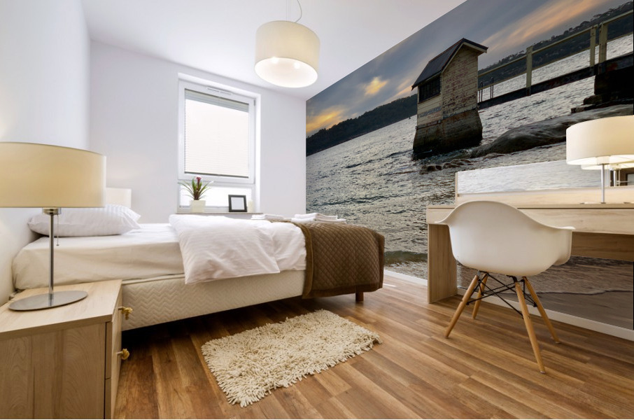 Little Shack on the Water Mural print