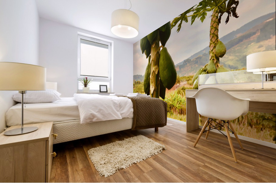 Papaya Trees Mural print
