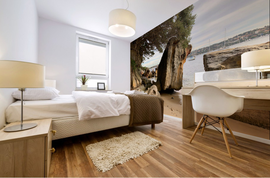 Sideway Rock on the Beach Mural print