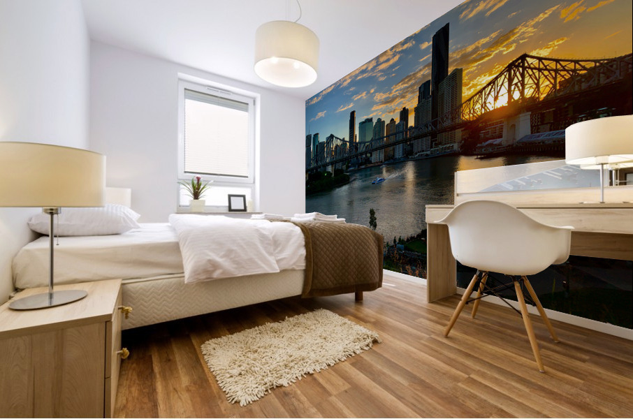 Brisbane Bridge at Sunset 2 Mural print