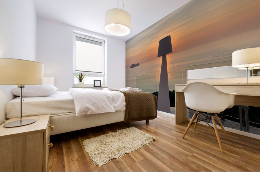 Sunlit White Big Lamp Impression murale