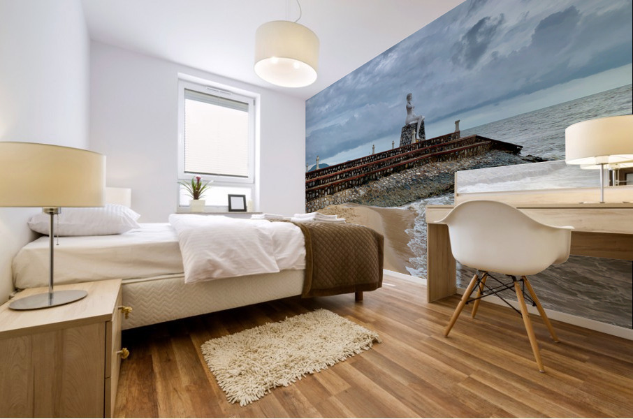 Mrs Statue Sitting at the End Mural print