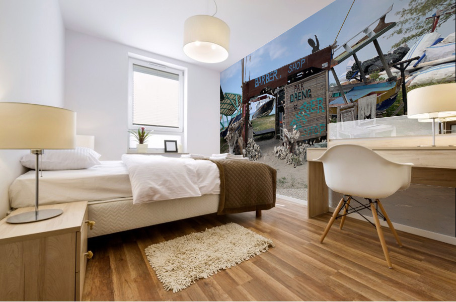 Crazy Island Barbershop Mural print