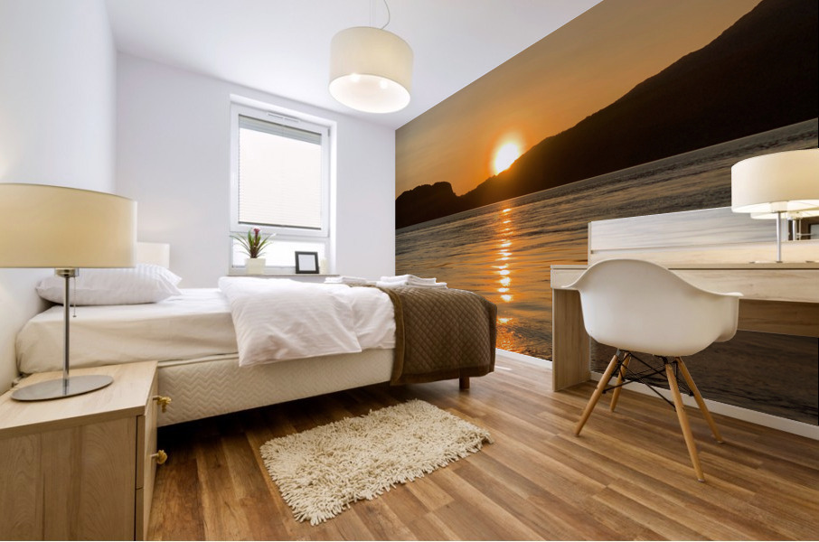 Checkmark Mountain Sunset Mural print