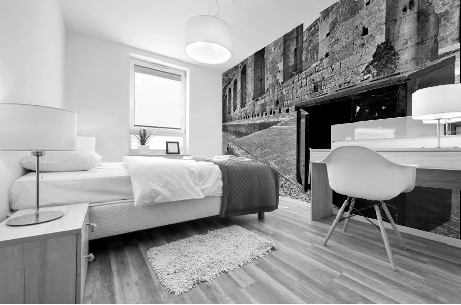 BW Safe in the Temple Mural print