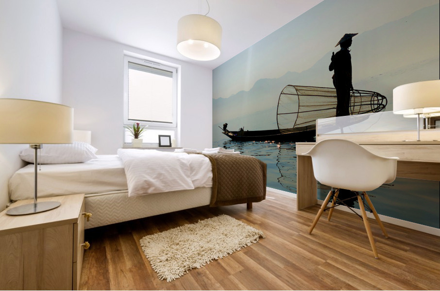 Inle Lake Fisherman 1 in Myanmar Mural print