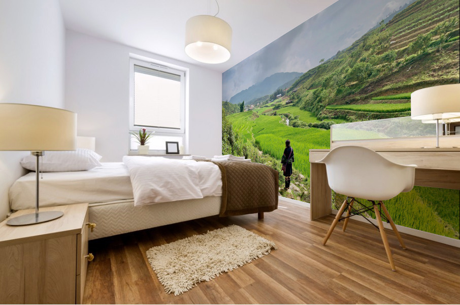 Looking Over the Rice Fields Mural print