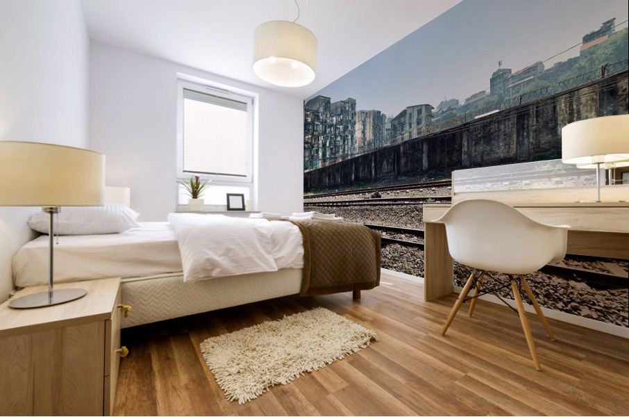 Living by the Railroad Mural print