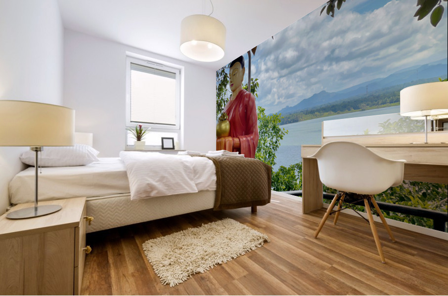 The Monkey and the Monk Mural print