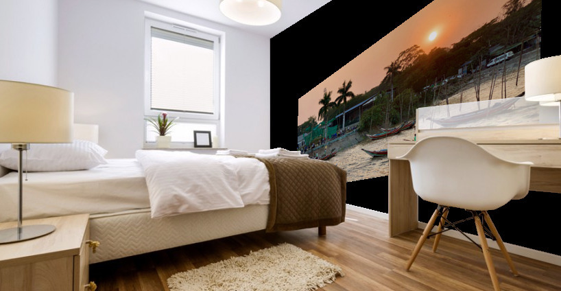 Sunset for the Boatmen Mural print