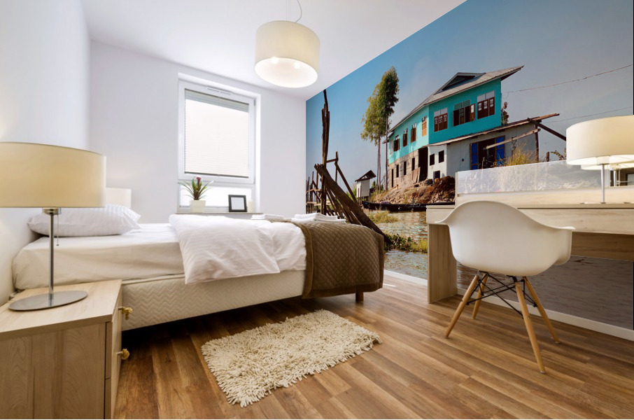 Inle Lake House Mural print