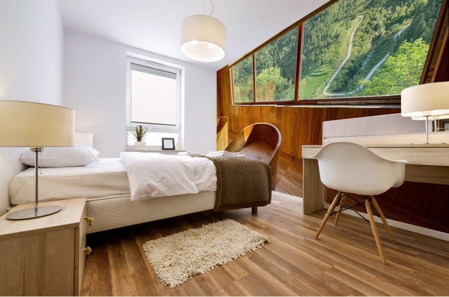 Wooden Bath with a View Mural print
