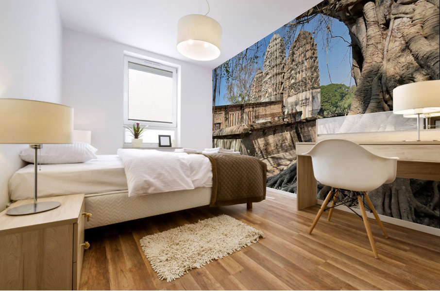 Wat Si Sawai Temple Old Sukhothai Thailand Mural print