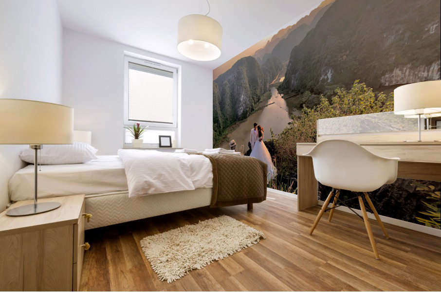 Beautiful Newlyweds at Hang Mua Cave Vietnam 3 Mural print