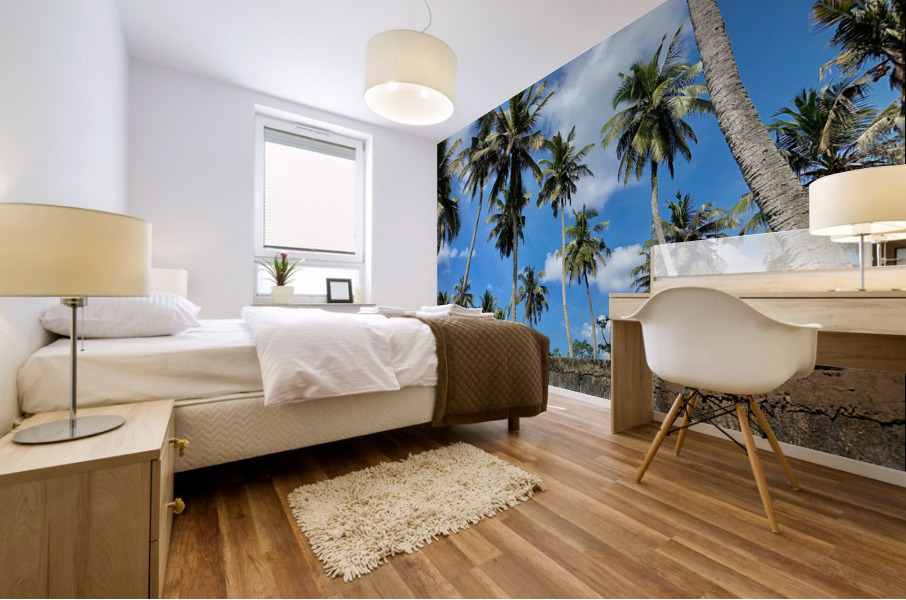 Palm Trees behind the Wall Mural print