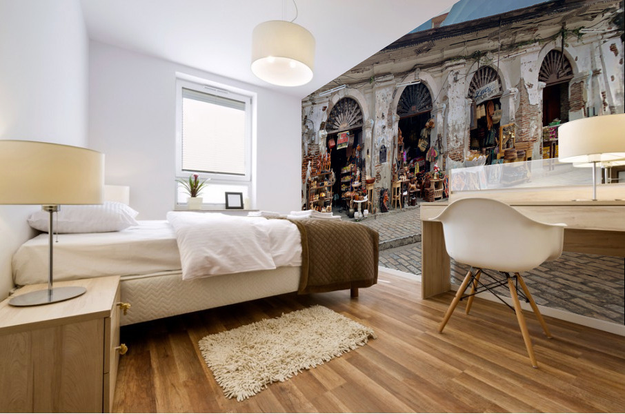 Shops in Vigan Philippines Mural print