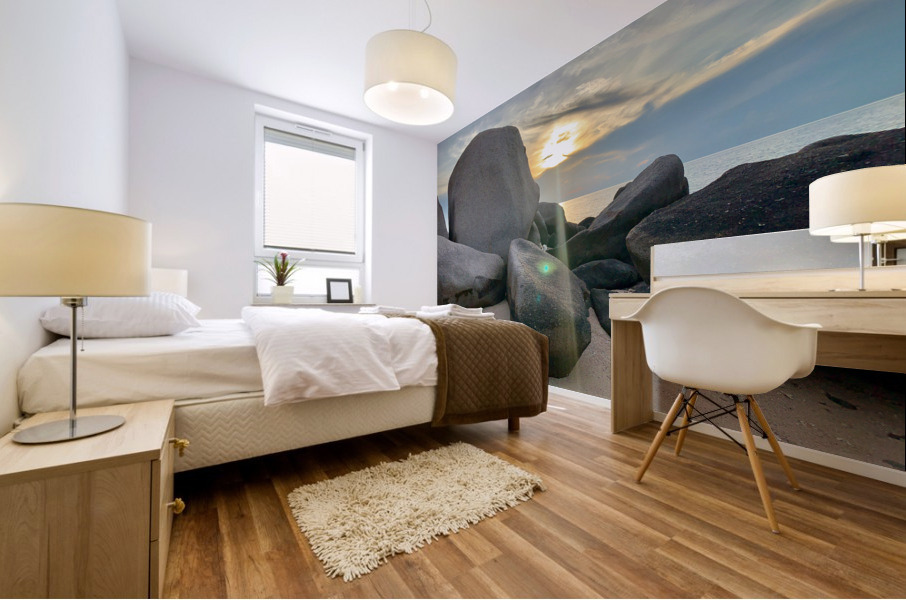 Sunset Over the Rocks Mural print