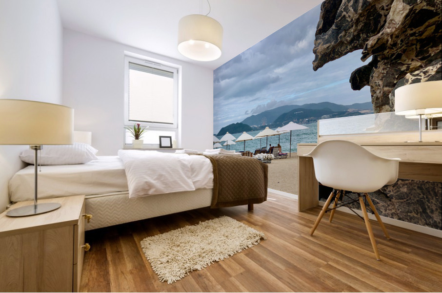 Long Chairs on the Beach Mural print