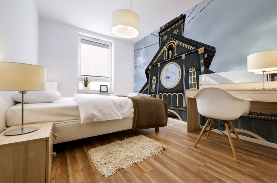 Saint Marys Black Wooden Cathedral of Kon Tum 2. Mural print