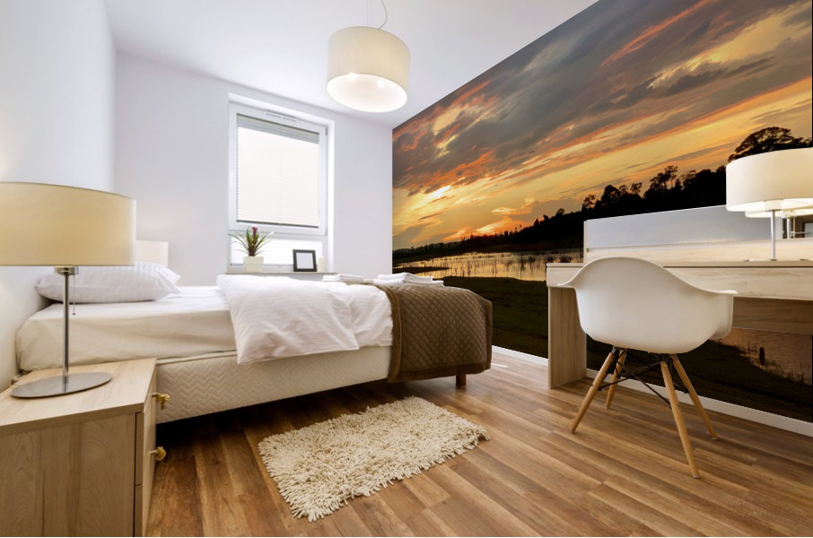 Serenity Over the Lake Mural print