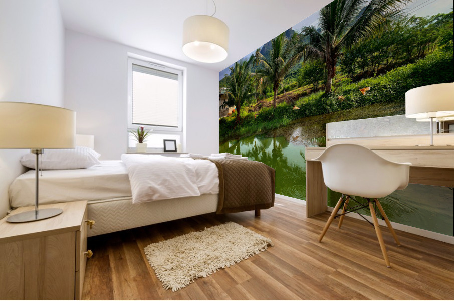 Palm Tree Trio Reflections Mural print