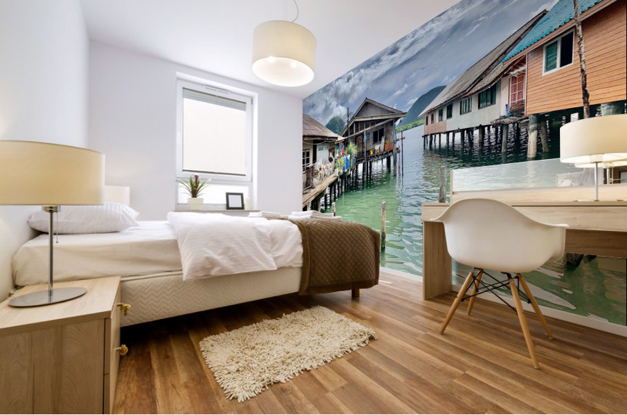 Houses in Koh Panyee Floating Village Thailand  Mural print