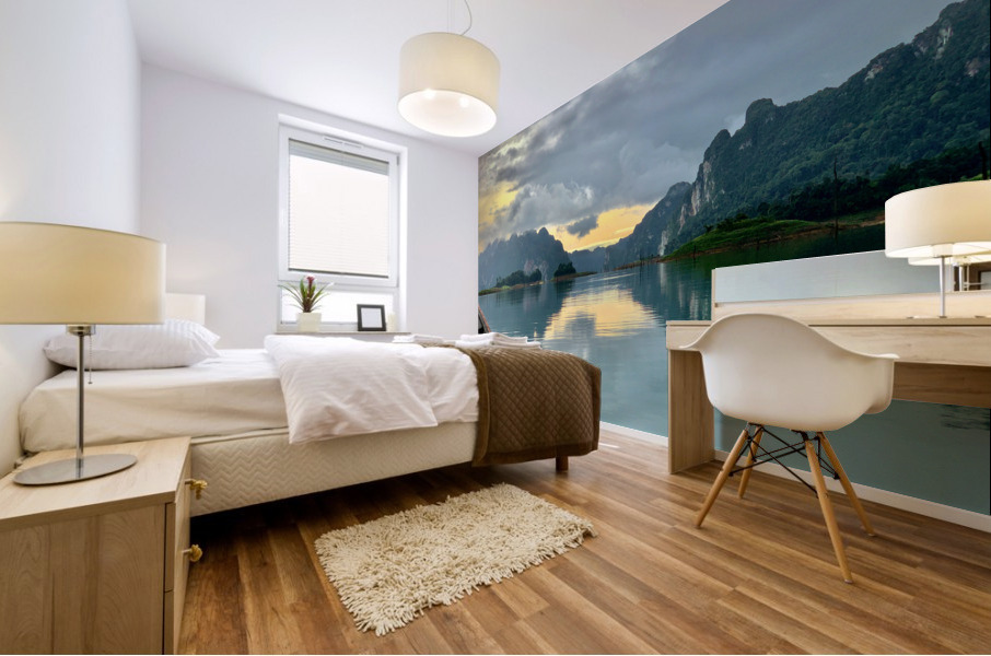 Reflections on the Lake in Khao Sok Thailand 1 Mural print