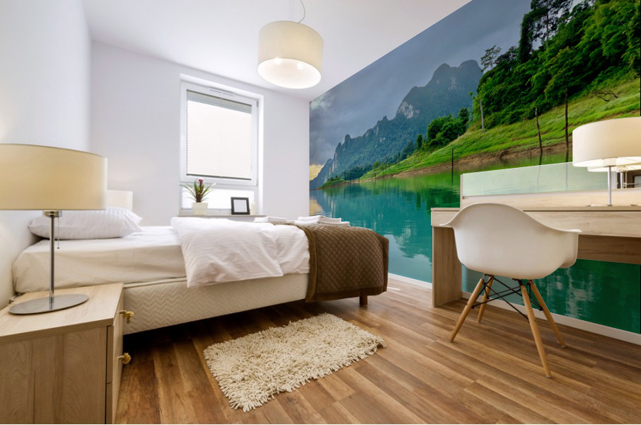 Reflections on the Lake in Khao Sok Thailand 2 Mural print