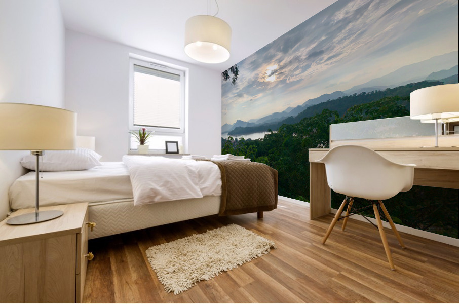 Sunset in Luang Prabang Laos Mural print