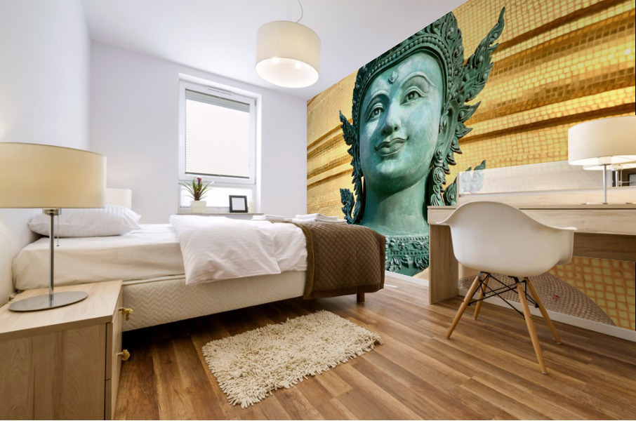 Green Thai Temple Statue 2 Mural print