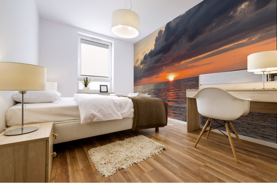 Sweet Orange Sunset Mural print