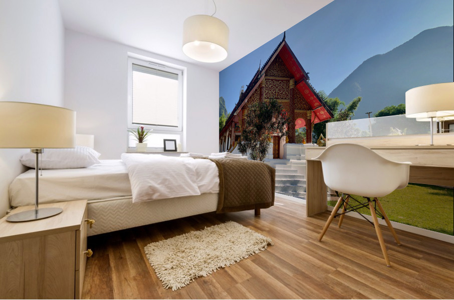 Beautiful Buddhist Temple in Muang Ngoy Laos Impression murale