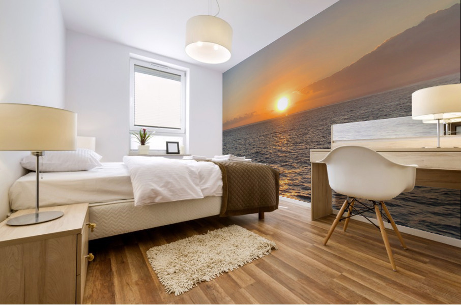 Sunset and Puddles Mural print