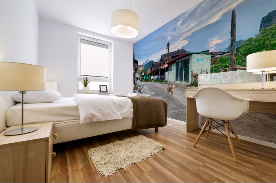 Walking Around Vang Vieng Laos 2 Impression murale