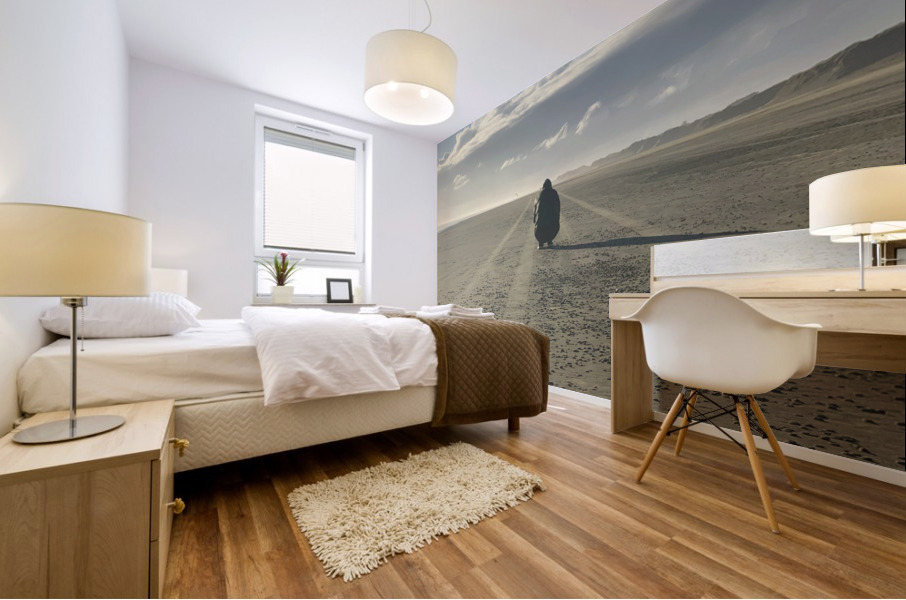 Alone on the Beach 2 Mural print