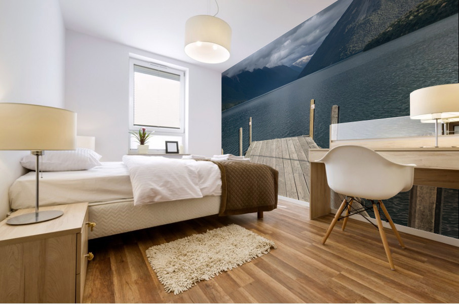 The Dock on Lake Rotoiti New Zealand Mural print