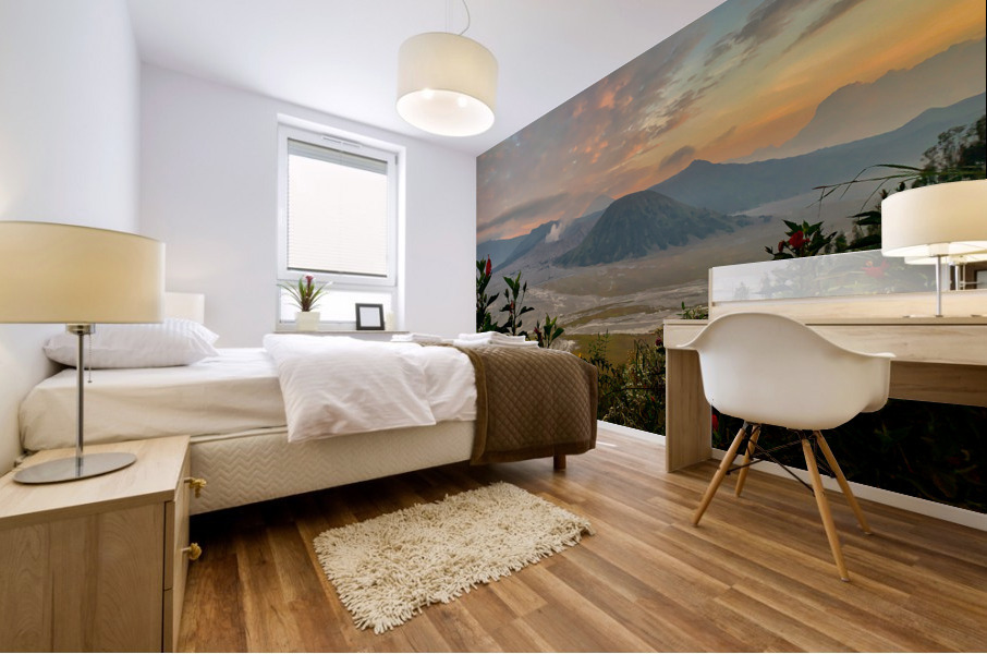 Mount Bromo at Sunset Indonesia Mural print
